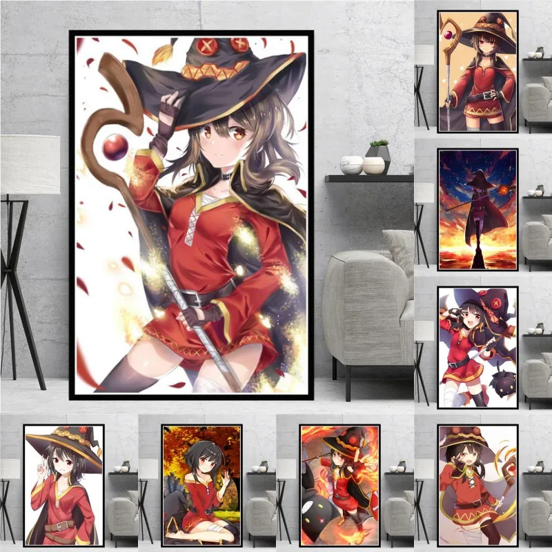 

DIY алмазная живопись KonoSuba MEGUMIN Cute Girl Japan Anime Алмазная вышивка картина, Алмазная мозаика домашний декор