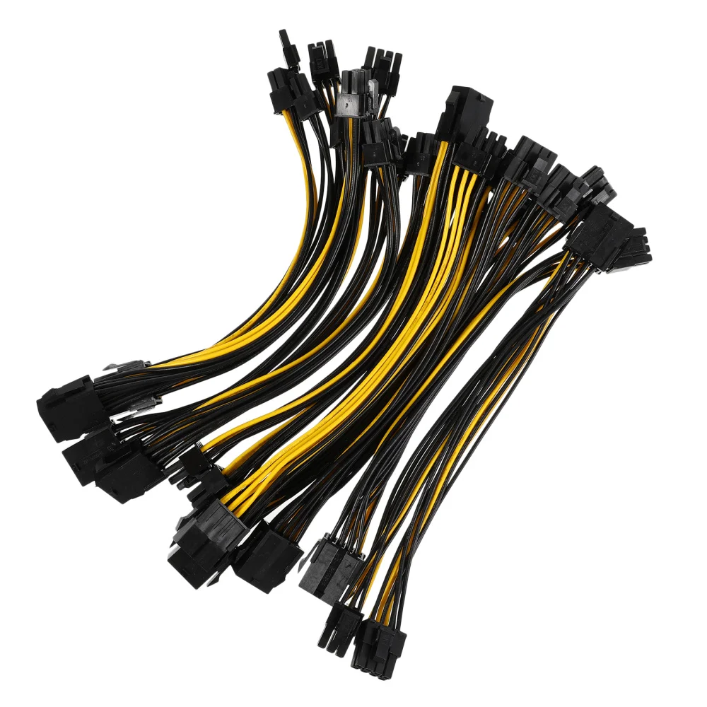 

10pcs Gpu Female 8P To Male Double 6 and 2Pin Power Cable Graphics Cards Cords