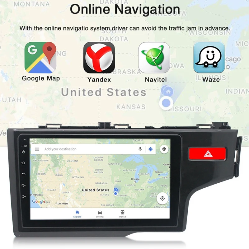 1 + 16G Android 8 автомобильный Радио мультимедийный плеер для Honda Fit Right Rudder 2014-2019