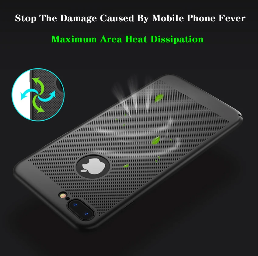 LISCN Ultra-thin Heat Dissipation Phone Case for iPhone7 8 7P 8P X XR Xs Max Hollow Back Cover iPhone6 6S 6P 5 5S SE | Мобильные