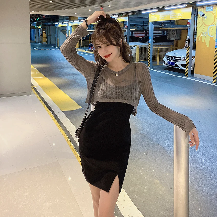 Женская трикотажная кофта в стиле интернет-знаменитостей | одежда