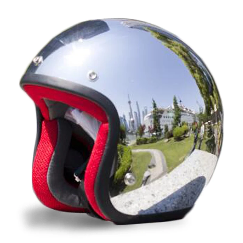 Новый бренд Vcoros винтажный мотоциклетный helme серебристый хром зеркальная картина