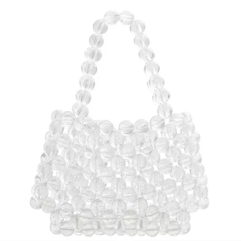 

Fashion Designer Pearls Jelly Transparent Bag Clutch Clear Bag Crossbody Messengers Women crystal Handbag Pouch Evening bag