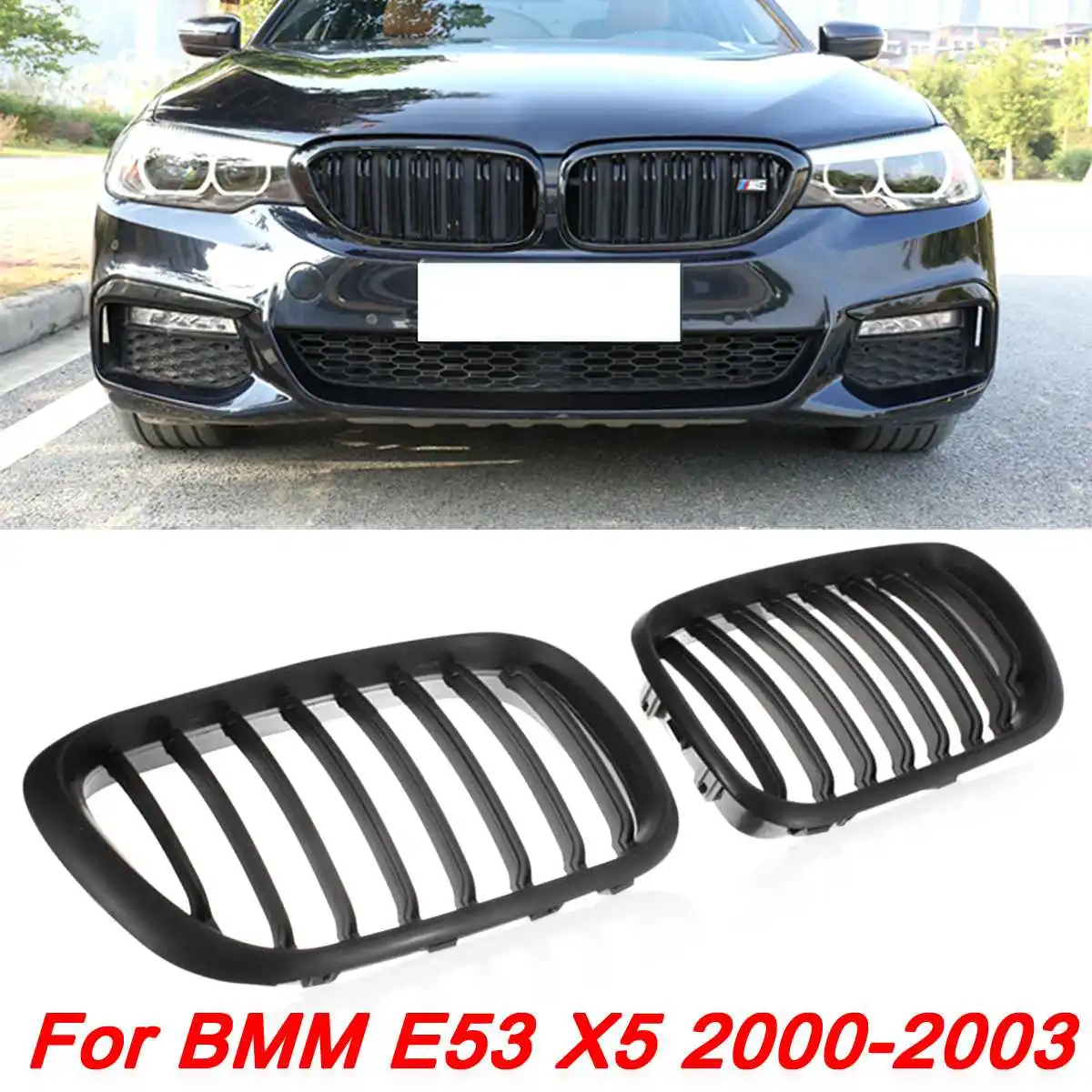 Автомобильная грили для BMW X5 E53 Черная передняя решетка с центральной решеткой 2000