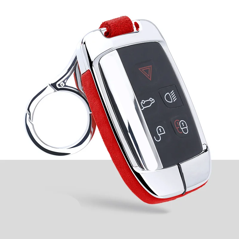 A-red keychain1 Замшевый чехол для ключей автомобиля для Land Rover A9 Range Rover Sport Evoque freelander 2 Jaguar XE XJ XJL XF C-X16 V12 гитара F X Typ - Название цвета: A-red keychain1