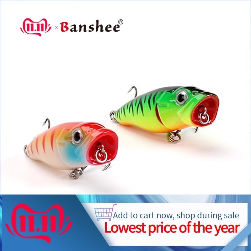 Banshee 45 мм 3,3 г басовый Поппер рыболовные приманки мини воблеры для приманка для щуки жесткие кренкбейты плавающие/Попперс искусственные приманки