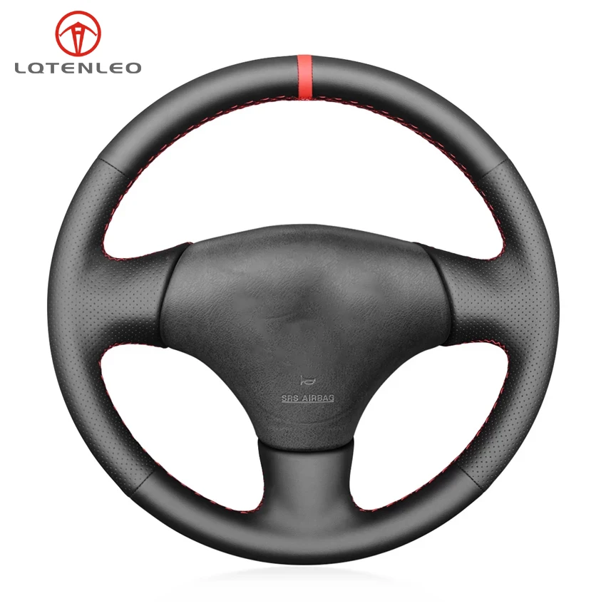 

LQTENLEO Black Genuine Leather Hand-stitched Car Steering Wheel Cover For Mazda MX-5 MX5 Miata NB 1998-2005 RX-7 RX7 1999-2002