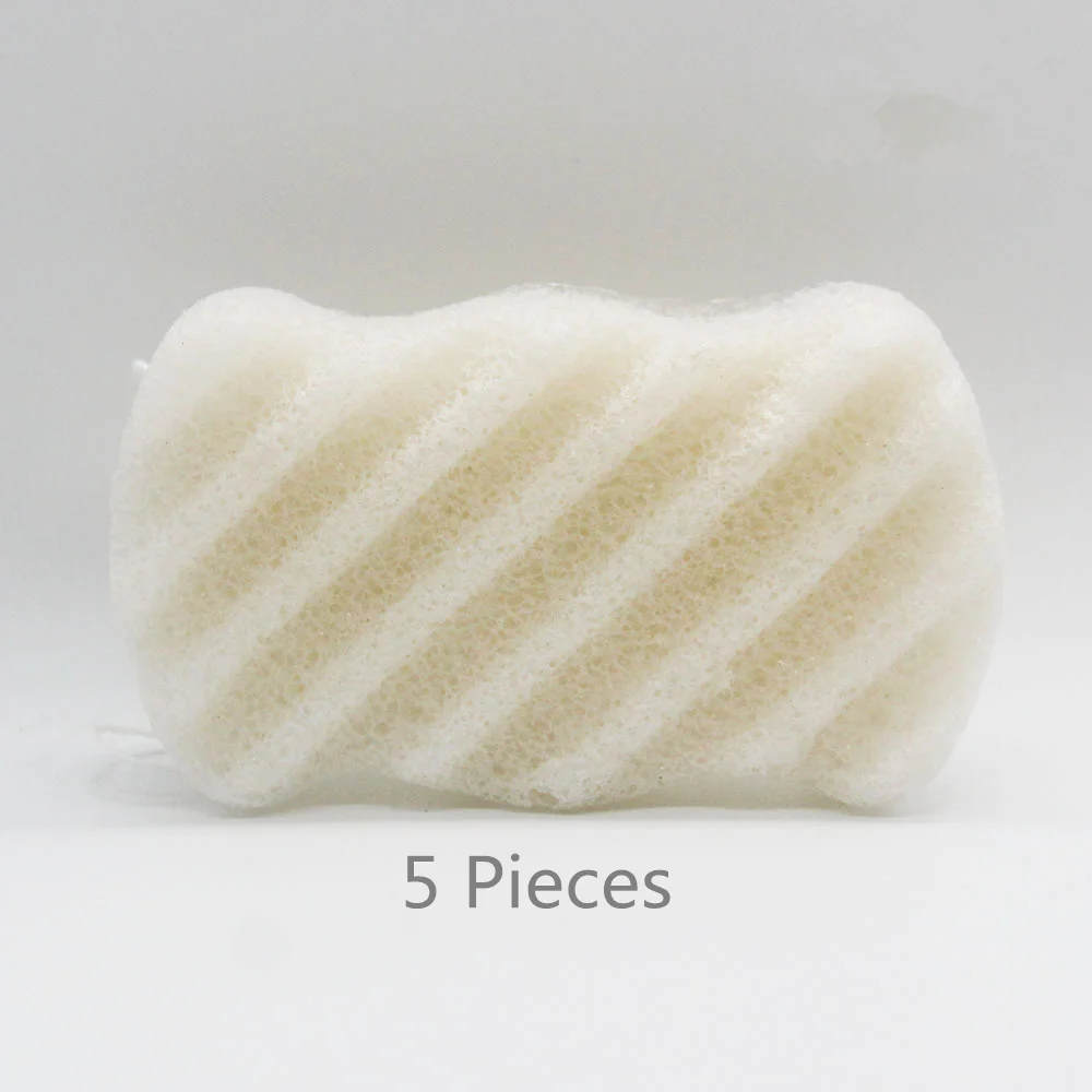 5pcs white 5 шт коньяк губки Конняку Косметическая пуховка уход за лицом флаттер Очищение лица мытье хлопка макияж инструменты для отшелушивания, купания - Цвет: 5pcs white