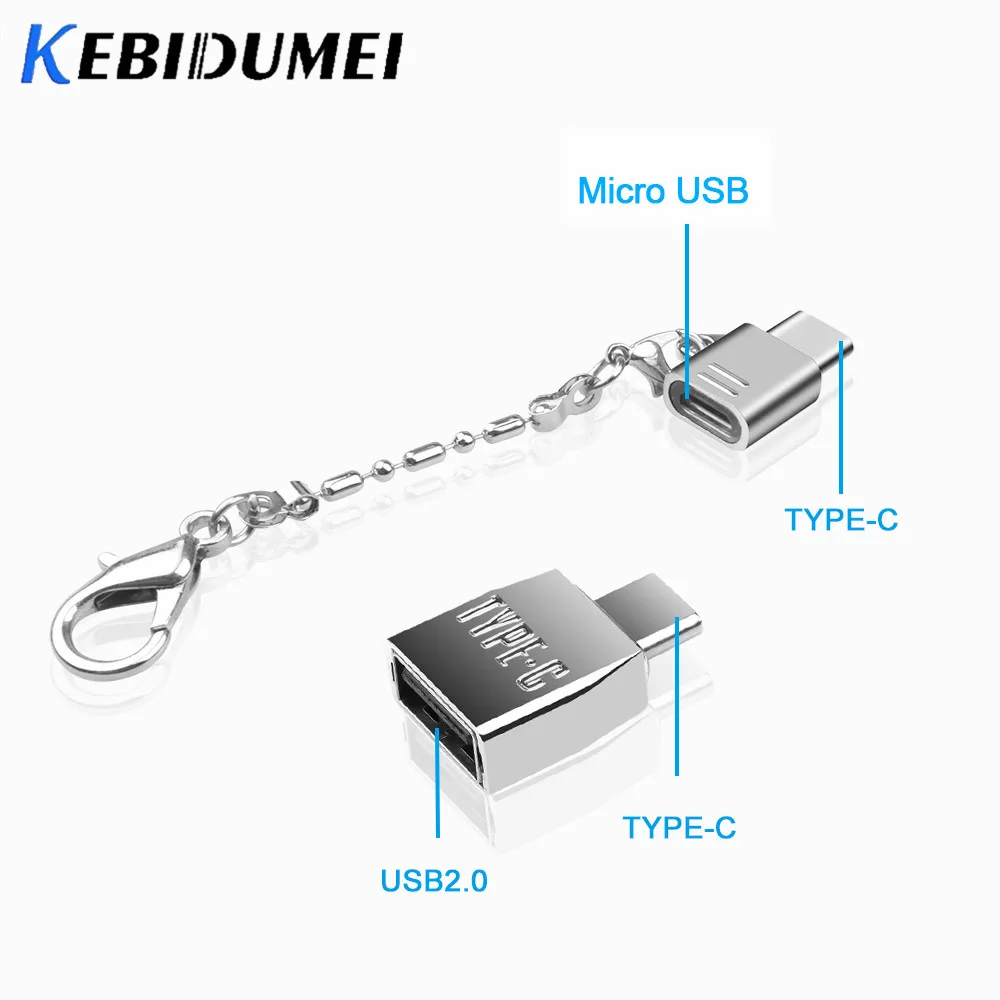 Kebidumei мини микро USB 2 0 Женский к 3 1 Тип C Мужской кабель адаптер Φ OTG Type конвертер