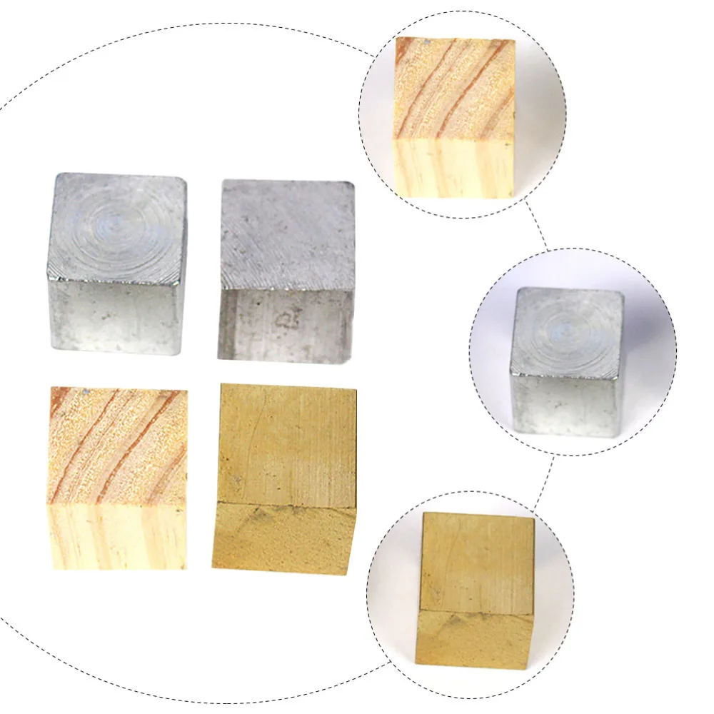 

4pcs Wood Block Copper Cube Iron Cube Aluminum Block Science Education Product