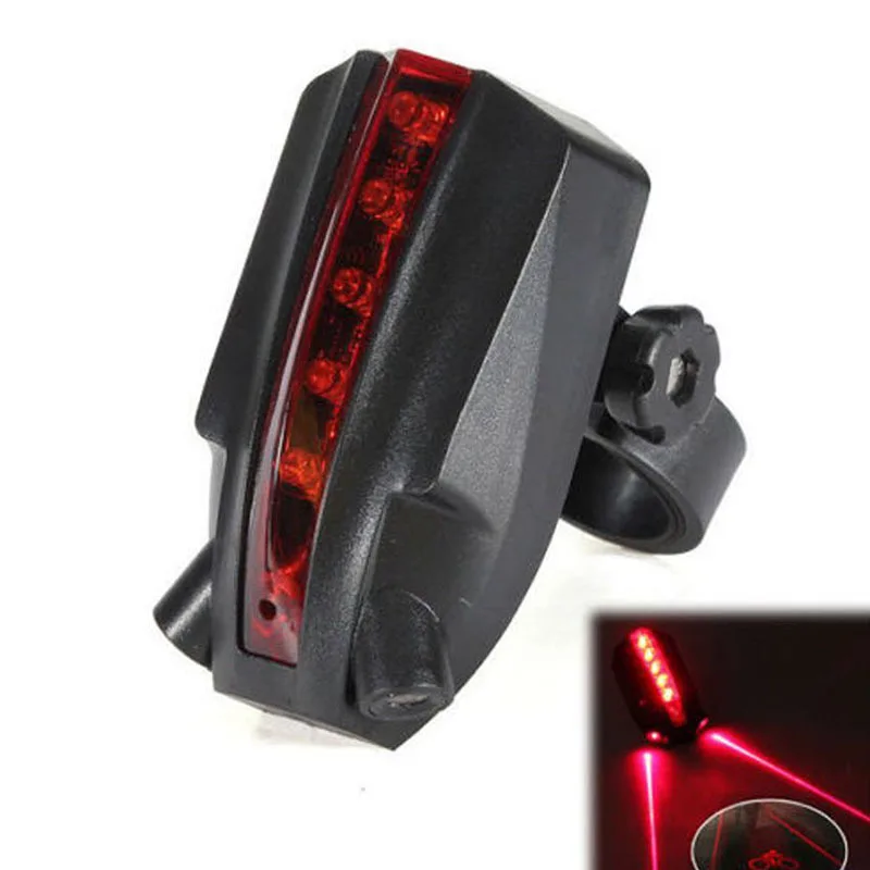 

LED Bicycle Bike Light "bike logo" Night 2 Laser+5 LED Rear Bike Bicycle Tail Light Beam Safety Warning Red Rear Lamp Waterproof
