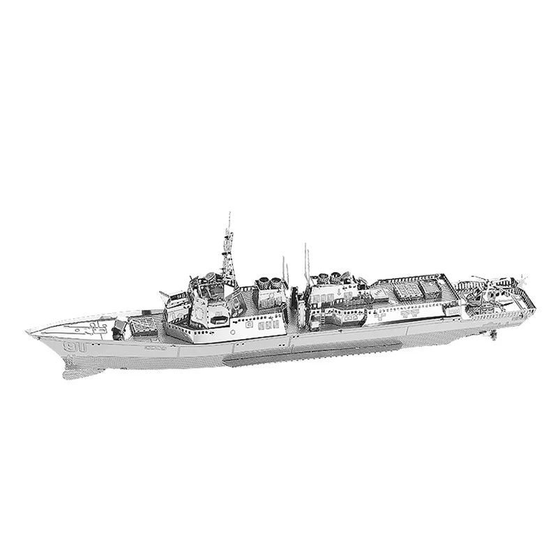 Военный танк корабль пистолет 3D металлические Пазлы Разрушитель Lifeboat модель автомобиля наборы лазерная резка собрать головоломки подарки для взрослых коллекция игрушек - Цвет: Burke Destroyer