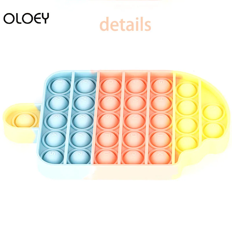 

Rainbow Ice Cream Push Bubble Pop it Fidget Toys Autism Needs Anti-Stress Relief Toy Gift for Kids Board Game Puzzle games