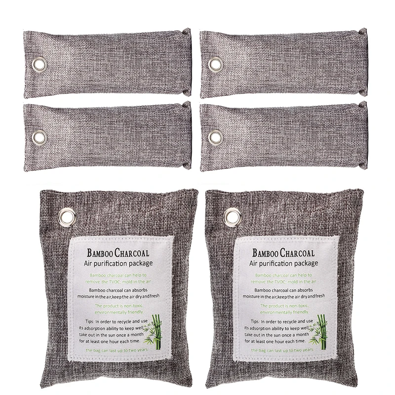 6 шт./компл. угольная сумка 200 г 75 бамбуковый уголь для дома автомобиль очищает
