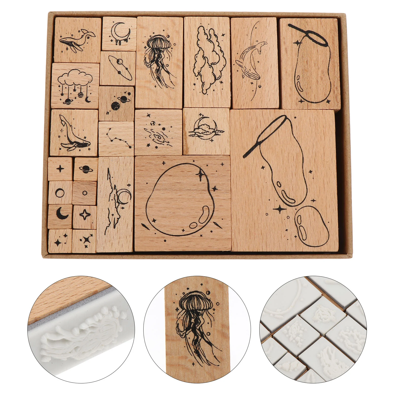 

24 шт., деревянные штампы для скрапбукинга