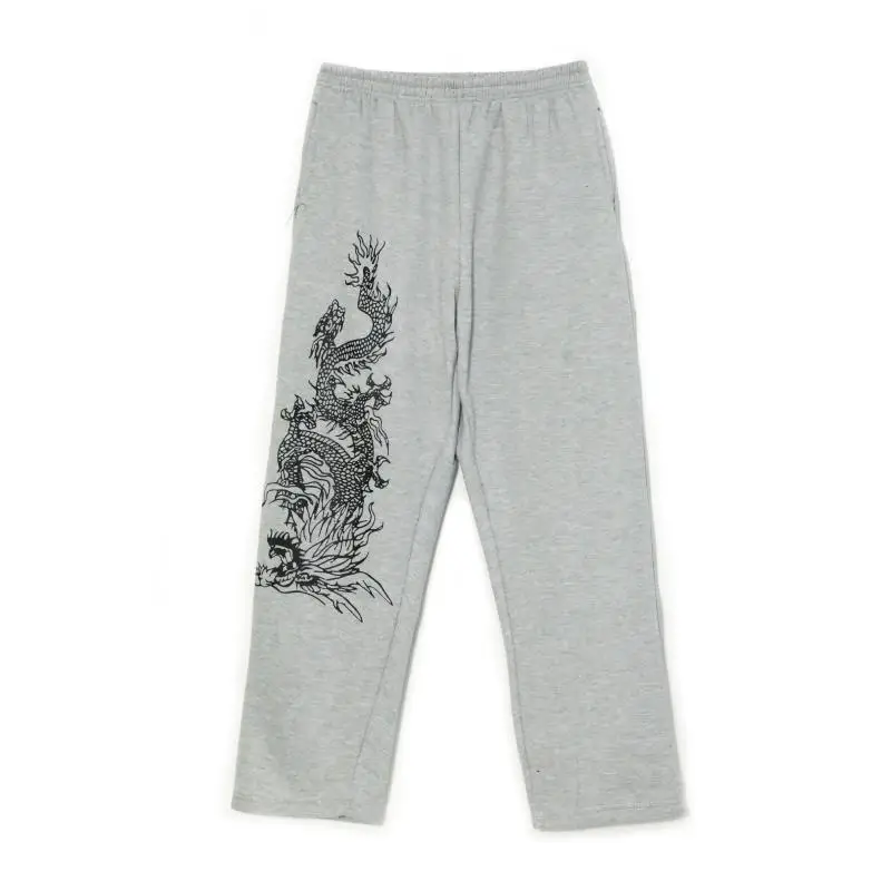 

Favour Hip Hop Women Pants Fashion 2021 Dragon Print Trousers Women High Waist Harajuku Streetwear Loose Casual Wide Leg Pants