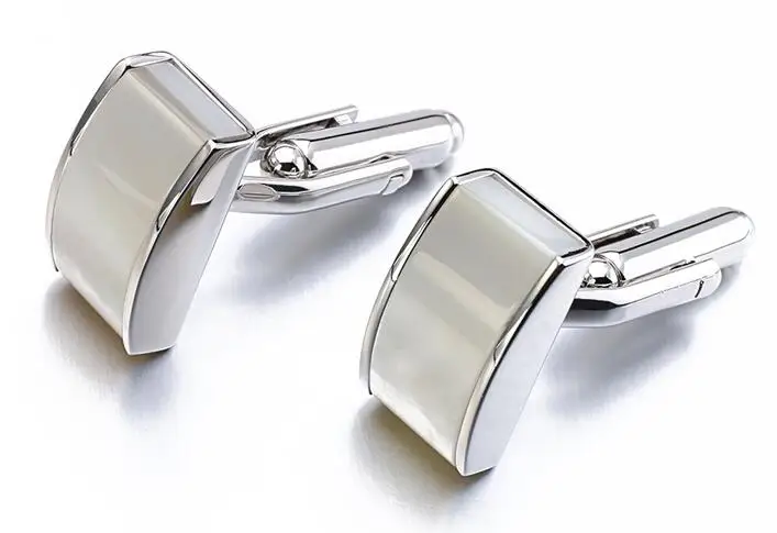 10 парт/Лот Роскошные белые запонки из ракушек Прямоугольные натуральной морской