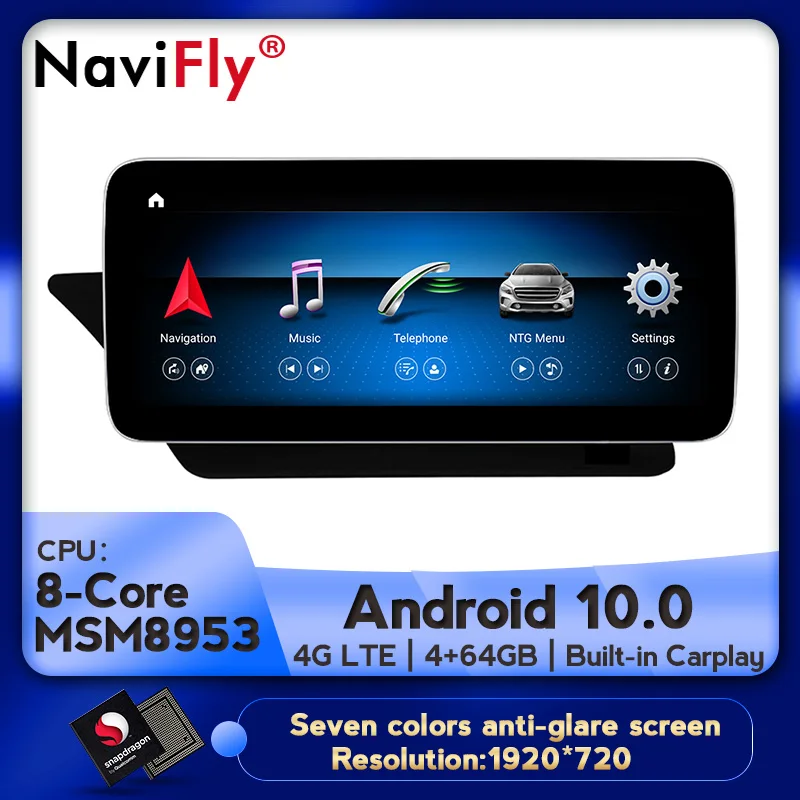 

NaviFly Android 10 Car DVD GPS for Mercedes Benz E class C207 W207 A207 Two door Coupe 10.25" 1920*720 Carplay DSP 4G LTE 4GB