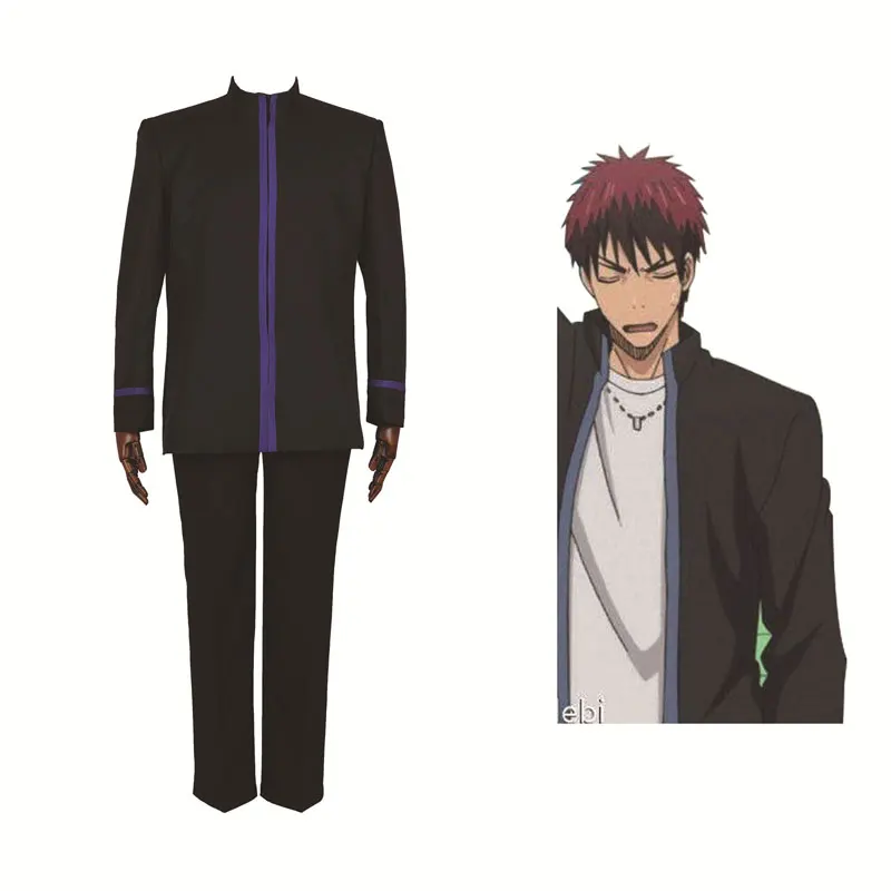 

Classic Sun Man Kuroko's Basketball Seongin College Black Uniform Cosplay Uniform Set Anime Game Men Suit Clothing Pants Coat