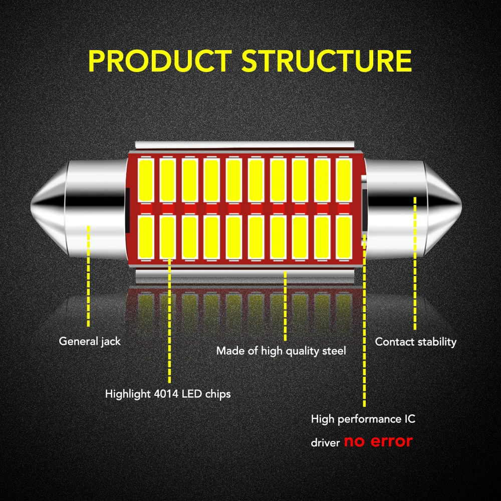 1x гирлянда 36 мм/39 мм светодиодный лампы C5W C10W Canbus Error Free интерьера автомобиля