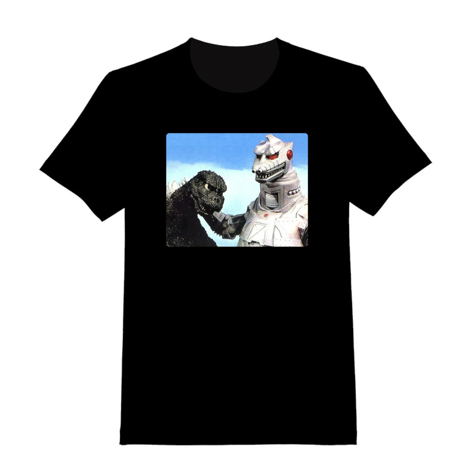 

Funny Mosaic Cartoon Film Printing Summer Cotton O-neck Short Sleeve T Shirt