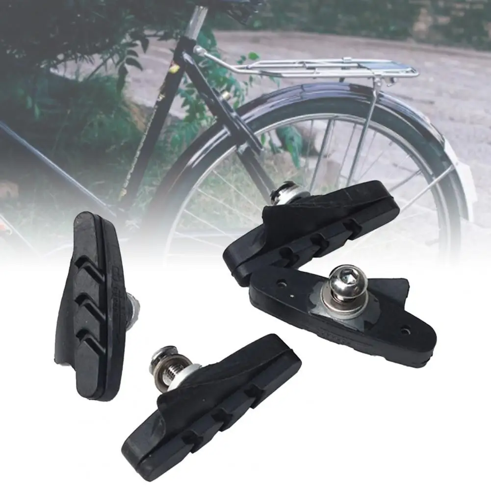 

Rubber 1Pair Practical U-shaped Brake Pads Black Brake Blocks Stable for Mountain Road Bike