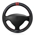 Чехол рулевого колеса автомобиля прошитая вручную Нескользящая черная замша из натуральной кожи для Opel Astra (G) 1998-2004 Zafira (A) 1999-2005
