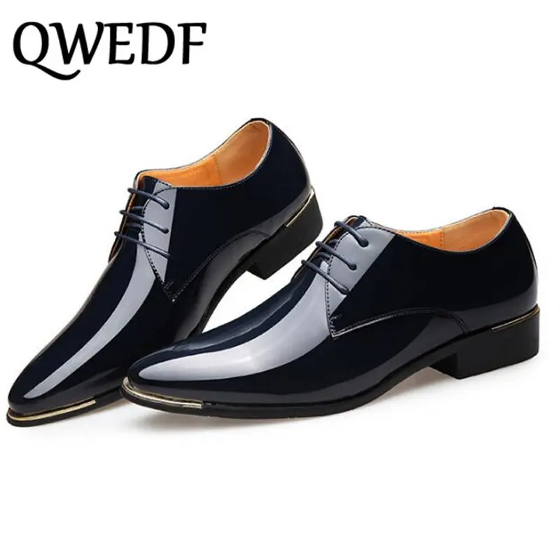 Новинка 2018 кожаная мужская обувь QWEDF стиль джентльмена Мужская для офиса