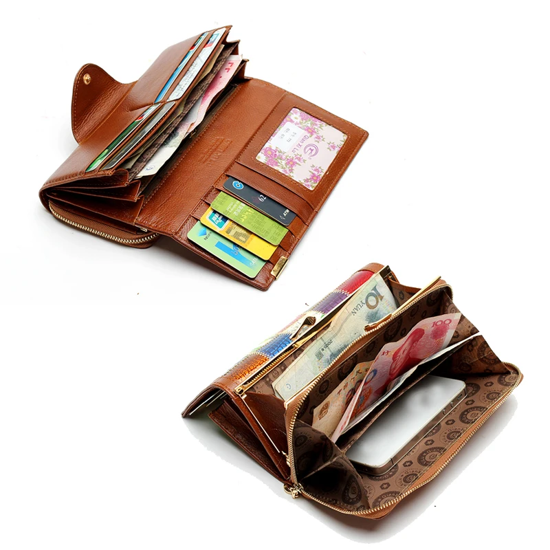 Женский кошелек из натуральной кожи в 3 сложения женский клатч дорожный Portefeuille