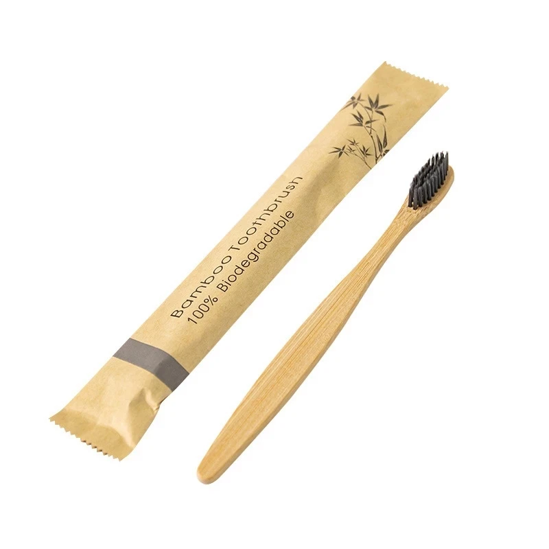 

Biodegradable Bamboo Toothbrush 5PCS Natural Charcoal Soft Bristle Toothbrush Eco-Friendly BPA Free Travel Toothbrushes