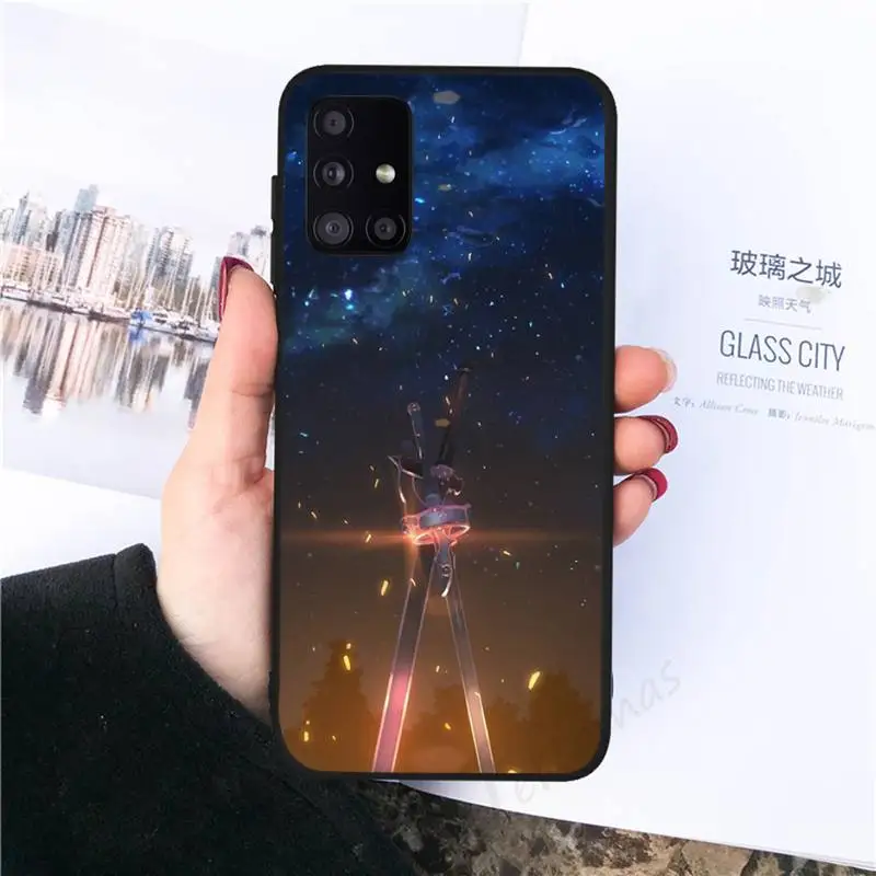 

anime Sword Art Online SAO Phone Case black For Samsung galaxy S 21 20 10 8 A 51 71 50 21s 70 40 20 20e note 10 plus Ultra 5g fe