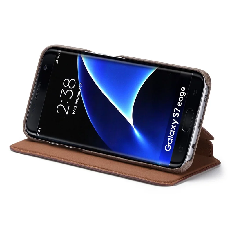 Роскошный чехол-книжка для Samsung S7 кожаный чехол Edge защитный 360 дюйма Магнитный