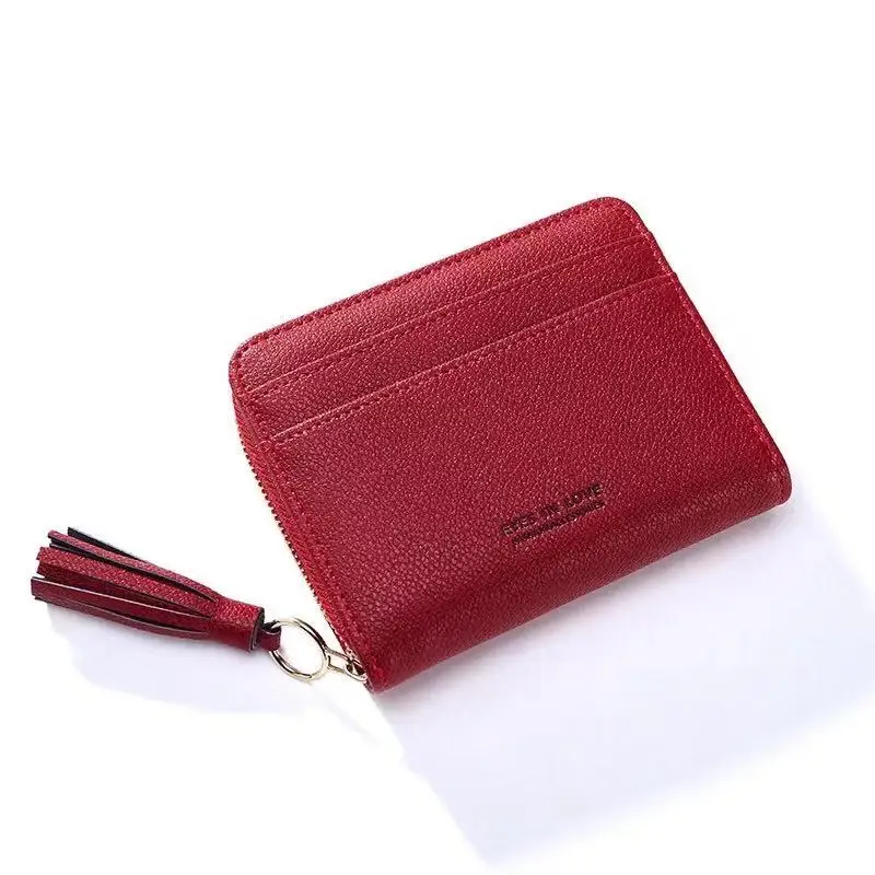 

New women's wallet fashion casual coin purse simple multi-card multi-function tassel small card bag