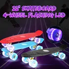 Четырехколесный мини-Лонгборд, 22 дюйма, пастельный цвет, скейтборд с мисветильник Том, скейтборд со светодиодными мигающими колесами, ретро-скейтборд