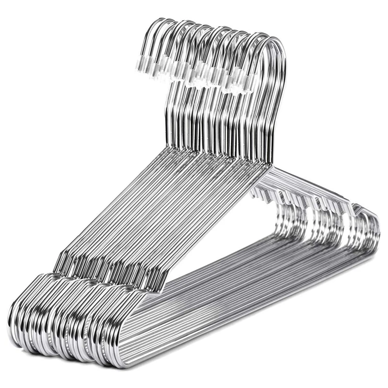 

Hangers Stainless Steel 40 cm 20Pcs Hangers for Clothes Standard Notched Hanger Space Saving CNIM Hot