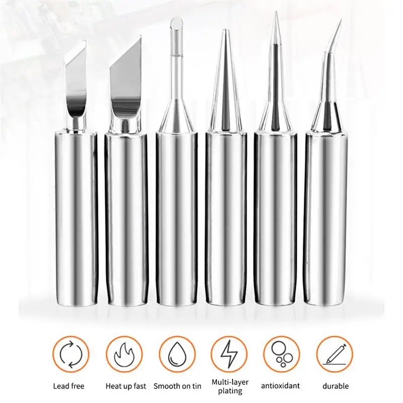 5 шт. железный наконечник Серебряный Электрический паровой утюг головки паяльник