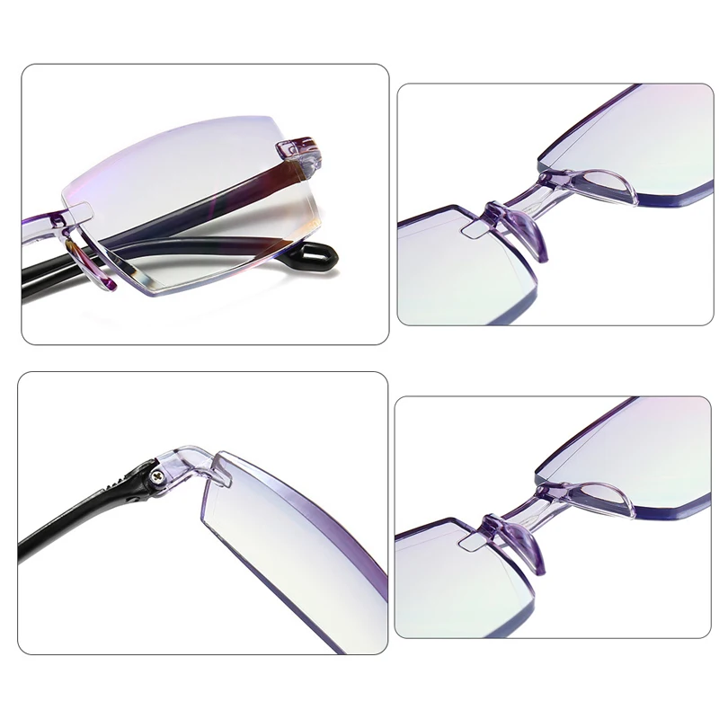 iboode Men Women Reading Glasses Anti Blue Light Rimless Far Sighted Presbyopic Eyewear Diopter Goggles +1.0 1.5 2.0 2.5 3.0 3.5 |