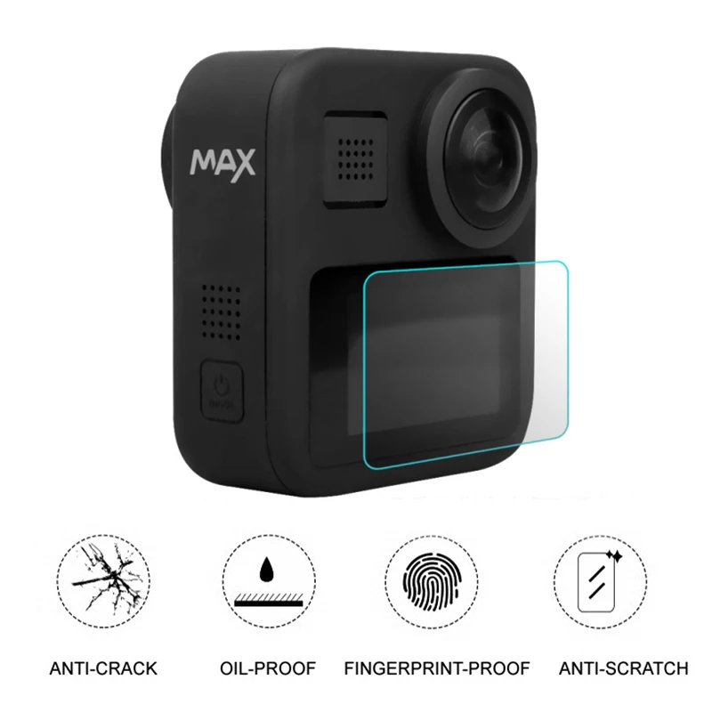 Упаковка 2 шт + закаленная пленка для GoPro Max стеклянная Защитная крышка экрана