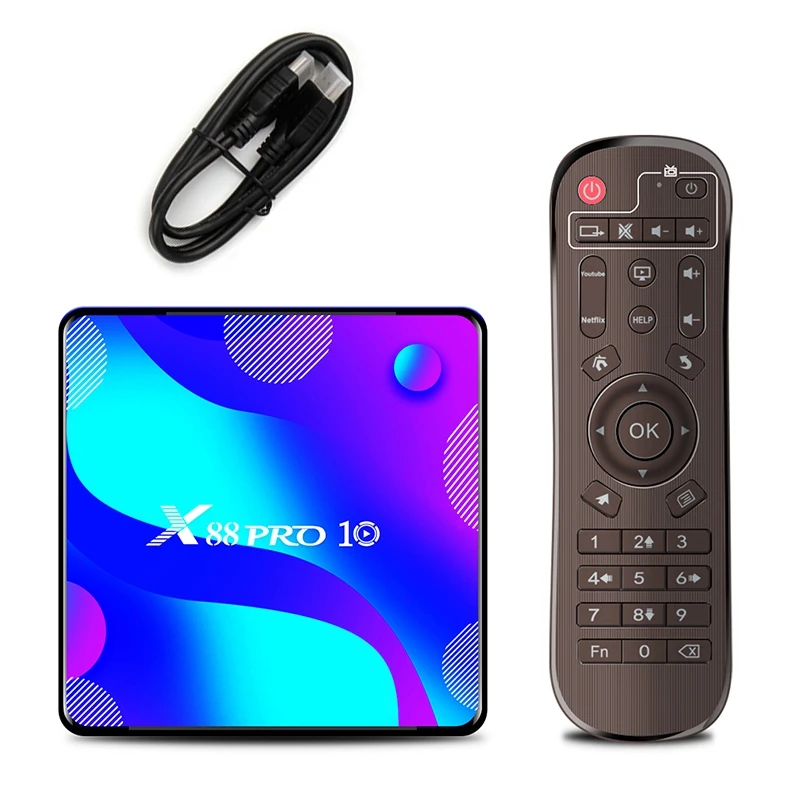 ТВ-приставка X88 PRO10 на Android приставка для Smart TV 10 RK3318 4 Гб + 32 ГБ 4K медиаплеер Pro с