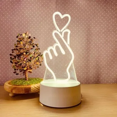 Маленькая настольная лампа Ins в Корейском стиле для девочек трехмерный