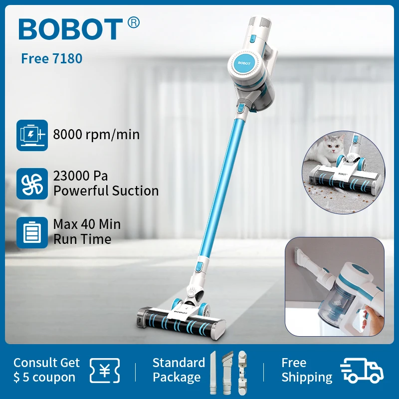 BOBOT Free 7180 23000Pa Многофункциональный ручной пылесос с 12 уровнями HEPA фильтрующей