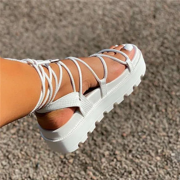 

Women Sandal Summer Wedge Platform Roman Woman Height Increasing Comfort Shoes Female Ankle Wrap Ladies Casual Footwear n09