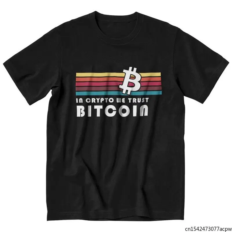 

Bitcoin Stripes T Shirt Short Sleeved Fashion Graphic In Crypto We Trust BTC Crypto Currency Tee Unisex Tee