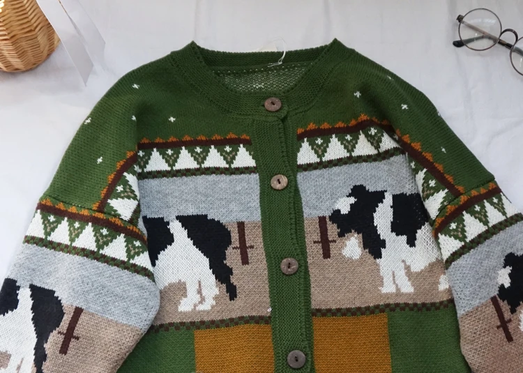 Женский жаккардовый свитер в стиле Ретро| |