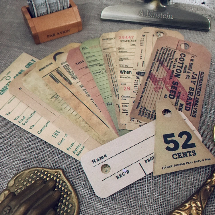 

13Pcs/Bag Vintage Old English Ticket Label Tag Sticker DIY Craft Scrapbooking Album Junk Journal Planner Decorative Stickers