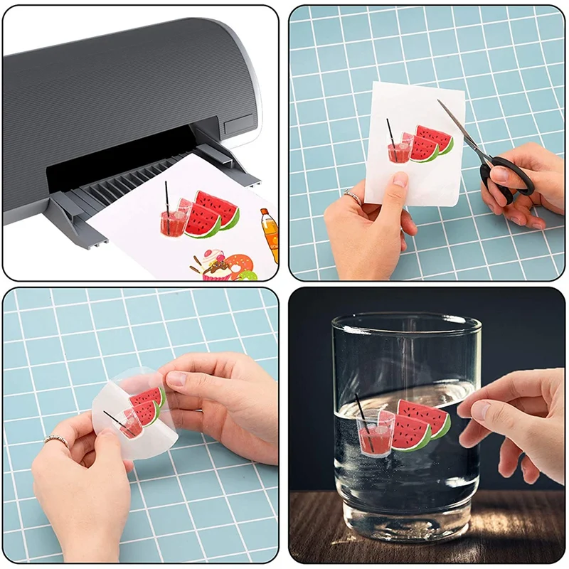 

25 Sheets 8.3X11.6 Inch Inkjet Sticker Paper, Printable Transparency Film Quick Dry Paper Label for Inkjet Printers