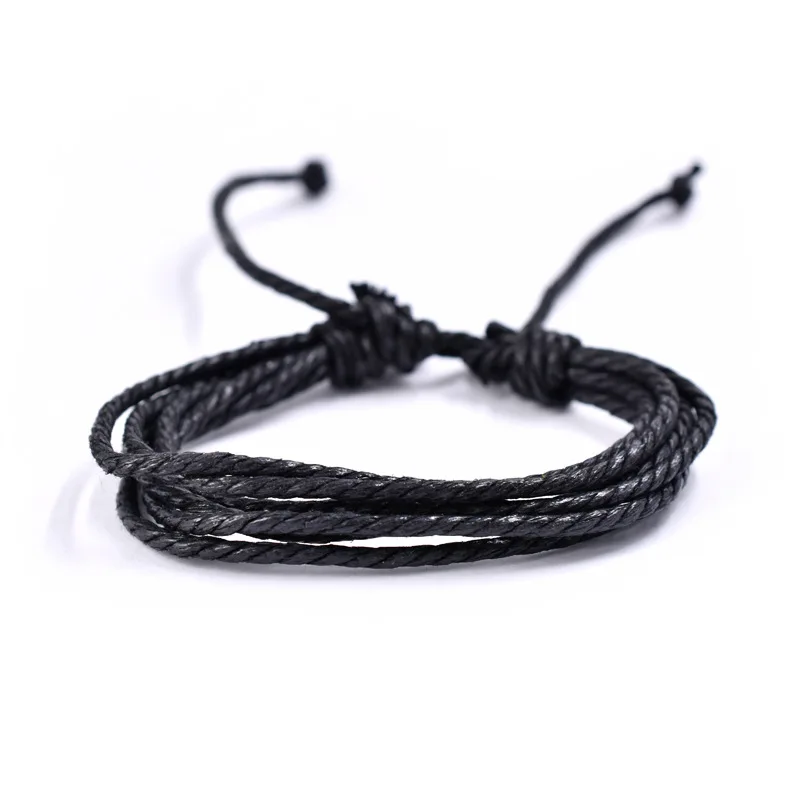

Religious Wax Rope Cowhide Leather Braided Bracelet with Bible Verses Christian Gifts For Men Women