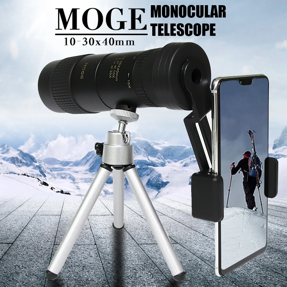 Монокулярный телескоп Zoom 10 30X40 HD для смартфона Высококачественный Мощный