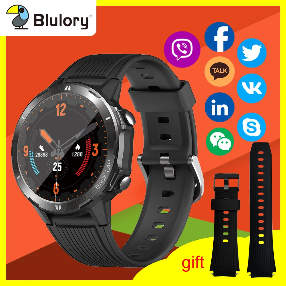 

blulory smart watch Men Women 5atm Waterproof Sport smartwatch android fitness tracker bracelet blood pressure for android ios