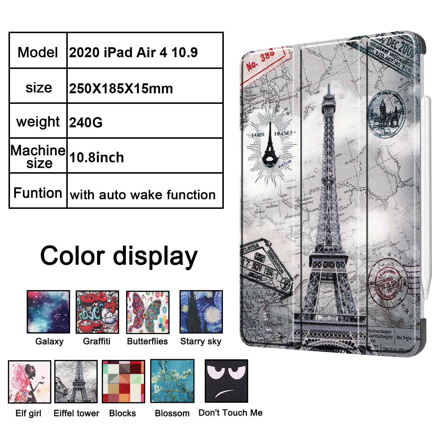 

Чехол для Apple iPad Air 4 2020 10.9, чехол с функцией пробуждения